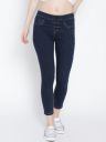 Roadster The Lifestyle Co Women Navy Blue Solid Super Skinny Fit Cropped Jeggings...