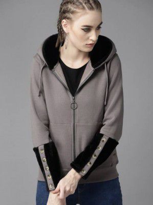 Roadster  Women Full Sleeve Color Block Hooded Sweatshirt