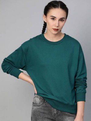 Roadster Women Full Sleeve Solid Sweatshirt
