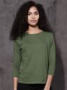 Roadster Women Green Solid Round Neck T-shirt...