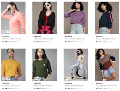 Roadster Women Pullover Starts ₹219 | Upto 80% Off