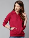 Roadster Women Red Solid Hooded Sweatshirt...