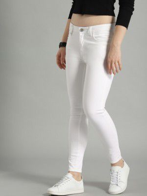Roadster Women White Slim Fit Mid-Rise Clean Look Stretchable Jeans