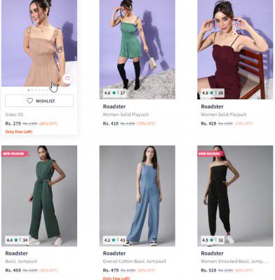 Roadster Women's Jumpsuit Minimum 70% Off