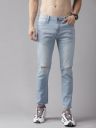 RoadsterMen Blue Slim Fit Slash Knee Light Fade Stretchable Jeans...