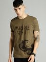 Roadster Men Brown Printed Cotton Pure Cotton T-shirt...