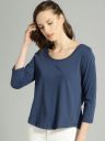 Roadster Women Navy Blue Solid Round Neck T-shirt...