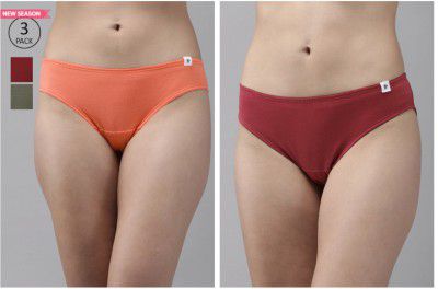 RoadsterWomen Pack of 3 Solid Bikini Briefs RDST-SOL-BIK-NEW-005