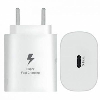 RoarX 25 W Quick Charge 3 A Wall Charger for Mobile  (White, Superfast Charger For Samsung Galaxy F15 5g Fast Charger Adapter)