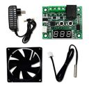 Robotbanao Combo for DIY Incubator W1209 12V DC Digital Temperature Controller Board with 12v 2amp Charger and 3 inch Fan Electronic Components Temperature Sensor and Controller...