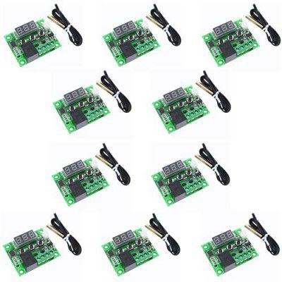 Robotbanao W1209 50~100 Digital Temperature Controller Thermostat And Ntc Waterproof Temperature Sensor (10 Pcs)