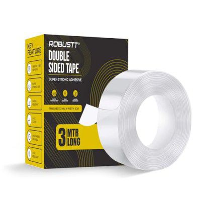 Robustt Double Sided Tape(Pack of 1) 3m x 3 Cm, Heavy Duty