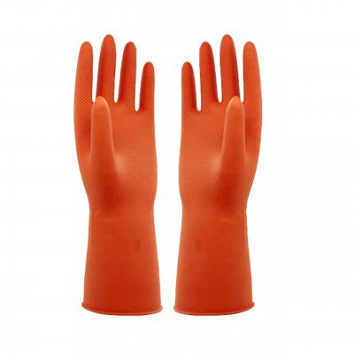 Robustt Heavy Duty Rubber Hand gloves (1 Pair) for Dishwashing