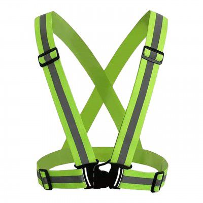 Robustt High Visibility Protective Safety Reflective Vest Belt Jacket, Night Cycling Reflector Strips Cross Belt Stripes Adjustable Vest Safety Jacket