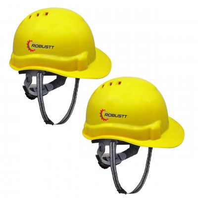 Robustt X Shree JEE Safety Helmet Executive Ratchet Type Adjustment, (Yellow, Pack of 2)
