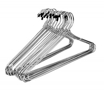 Rockfield Cloth Hanger Stainless Steel/with Plastic Coating Hanger for Hanging Saree, Kurta, Pant, Steel Pack of 12