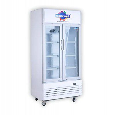 Rockwell 420Ltr, Double Glass Door Visi Cooler, Internal LED, Dynamic Cooling (RVC580A, White)