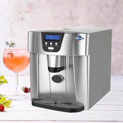 Rockwell Ice Cube Maker and Water Dispenser, 10 Cubes in 7 Minutes, 15kg Daily Output (IM-10B)