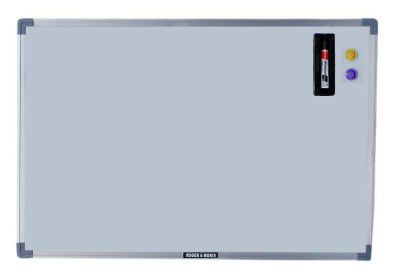 Roger & Moris Magnetic White Board Combo with Marker (1.5 feet x 1 Foot, Set of 2)