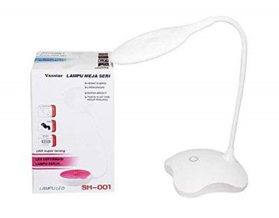 RONTENO Led Desk Lamp Eye-Caring Table Lamp, 360 Flexible with USB Charging Cable || Touch Sensor Table Lamp for Reading || Dimming Halo Rechargeable Table Lamp, 1Pc(White)