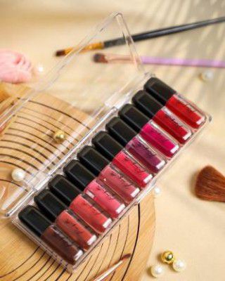 RONZILLE Long Lasting Waterproof Non Transfer Mini Liquid Matte Lipstick Kit Set of 10  (Multicolor, 12 ml)