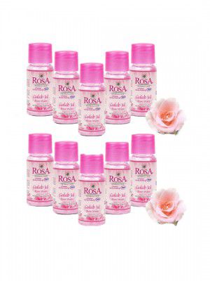 ROSAHerbal Care Set Of 10 Gulab Jal Rose Water - 35ml Each