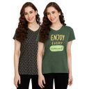 Rosaline Women's Solid Relaxed Fit Shirt [ Pack of 2 ]...