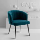 ROSE® Fire Cafe Chair | Kitchen | Breakfast | Living Room | Modern Velvet Dining Chair | Restaurants (1, Peacock Green, Plain Valvet)...