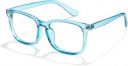 Roshfort Square Zero Power Blue Cut Computer Glasses | Men & Women | Medium