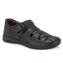 ROWLANS Men's Black Synthetic leather Comfortable/Stylish Velcro Sandals 7...