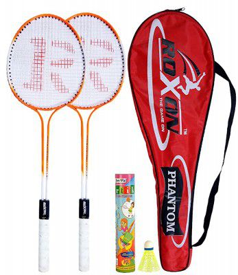 Roxon Iron Phantom Badminton Racquet with Attractive Cover And Shuttlecock Multicolour