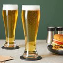 ROY Beer Glass Set of 2 Classic Design - Glass Beer Mug Heavy Base (Beer Mug 465ML, 2) - Transparent...