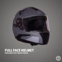 Royal Enfield AIR-X 1901 Full Face Helmet | Certification: ISI & DOT | High Impact Grade ABS Shell |Multipore Ventilation System | Aerodynamic Design with Aggressive Styling | Gray (L) 60 CM...