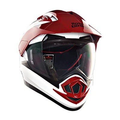 Royal Enfield DS Escapade ISI Certified Full Face Riding Helmet White & Red 60 Cm-High