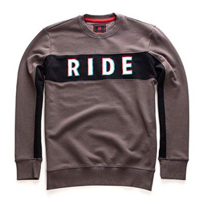 Royal Enfield Men's Cotton Crew Neck Sweatshirt (RLASSL000019_CHARCOAL_(S) 38 CM)