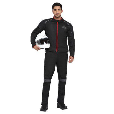 Royal Enfield Mens Universal Fit Trousers Riding (RLATRP000009_Black & Grey_34)