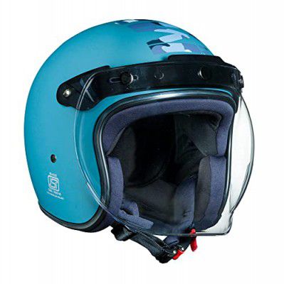 Royal Enfield Open Face ISI and DOT Certified Camo Mlg Riding Helmet Bubble Visor Matt Squadron Blue, Size: L(59-60Cm) 