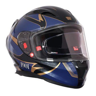 ROYAL ENFIELD SPEEDX Full FACE Jinx with Sun Visor & aerodynamic Spoiler | Navy (XL) 62CM