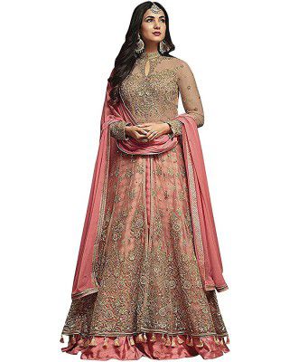 Royal Export Womens New Latest Anarkali Stylish Indian Ethnic wear Ladies semistitch Heavy Gown with Dupatta for Women