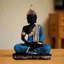 Royalbox Meditating Buddha Statue For Home Decor Idol Decorative Showpiece - 17 cm  (Polyresin, Gold)...