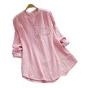 ROYALICA Solid Regular Fit Cotton Linen Shirts for Women ...