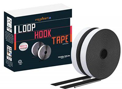 royalkart Self Adhesive Hook and Loop Tape | Mounting Tape For Household Purposes,School,Office,Kids| (5m Hook + 5m Loop)(Black)