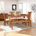 Royaloak Terence Wooden 6 Seater Dining Table Set with Bench and Chairs| Sheesham Wood | CNC Design Elements | Solid Wooden Legs | Modern Design |Spacious Seating for Six | Durable and Sturdy Build...