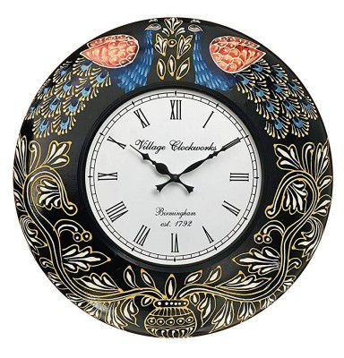 RoyalsCart Peacock Painting Analog Wall Clock (12x12 inches) [KTWC288]