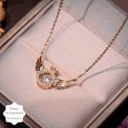 Royatto  Angel Wings Smart Clavicle Necklace Advanced Feeling Versatile Beating Heart Cubic Zirconia Brass Necklace...
