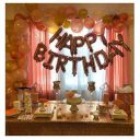 Rozi Decoration Happy Birthday Foil & Latex Rubber Metallic Balloons Kit Rose Gold, White,Yellow- Pack of 43 Piece Combo...