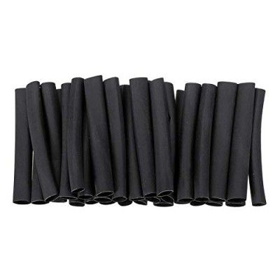 Rpi shop - 100 Pcs Black 8mm Polyolefin Heat Shrink Tube, Insulated Wire Cable Sleeve Wrap, 45mm(1.75" Inch) Machine Cut Pieces