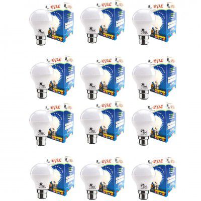 RPL LED- 9W-Base B22D 9-Watt Unbreakable Led Bulb (Pack Of 12, Cool Day Light)