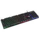 RPM Euro Games Gaming Keyboard Wired 7 Color LED Illuminated & Spill Proof Keys, Black, Medium...