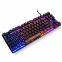 RPM Euro Games Gaming Keyboard Wired | 87 Keys Space Saving Design | Membrane Keyboard with Mechanical Feel | LED Backlit & Spill Proof Design...
